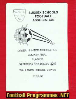 Sussex Under 11 7 A Side Cup Final 2002 – Wallands School Lewes