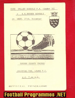 Ouse Valley v Sussex 1992 – U16 Schoolboys Match at Lewes FC