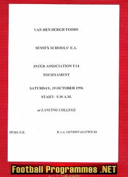 Sussex Schoolboys U14 Cup Final 1996 – at Lancing College