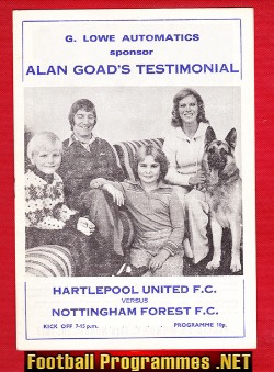 Alan Goad Testimonial Benefit Match Hartlepool United 1975