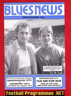 Birmingham City v Coventry City 1986 – Pre Season Friendly Match