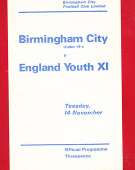 Birmingham City v England 1960s – Youth Under 19 U19