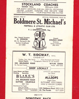 Boldmere St Michaels v Hednesford Town 1957