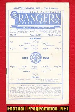 Glasgow Rangers v Glasgow Celtic 1960 - 1960s Programme