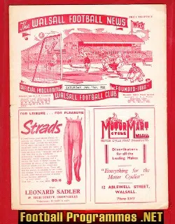 Walsall v Leyton Orient 1955