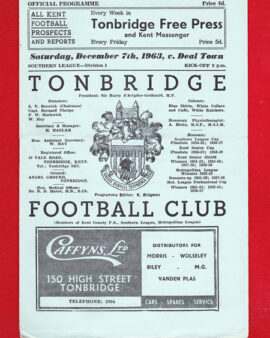 Tonbridge v Deal Town 1963