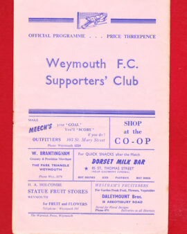 Weymouth v Llanelly 1956