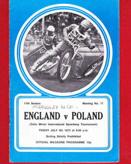 England Speedway v Poland 1973 – at Hackney Speedway London