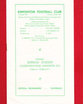 Edmonton v Enfield 1962 – London Senior Cup