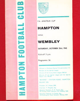 Hampton v Wembley 1965 – FA Amateur Cup