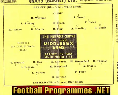 Barnet v Enfield 1964 - FA Cup Replay