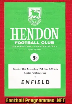 Hendon v Enfield 1964 - London Cup - Cricklewood
