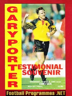 Gary Porter Testimonial Benefit Match Watford 1994 - SIGNED