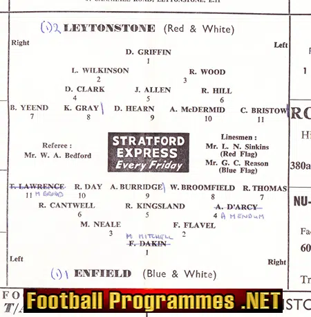 Leytonstone v Enfield 1962 - Unsure of date