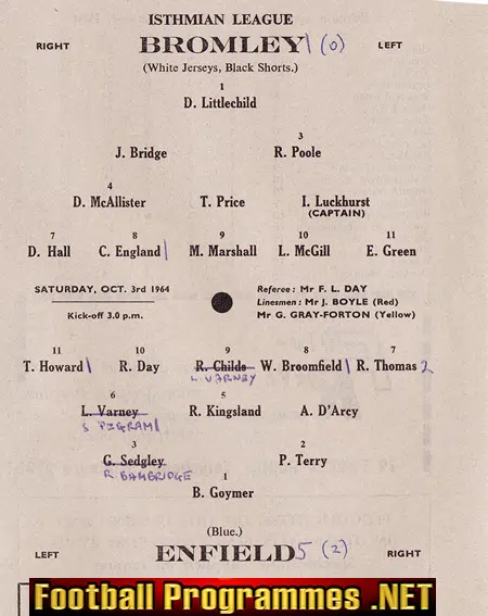 Bromley v Enfield 1964