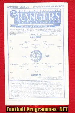 Glasgow Rangers v Dundee 1960