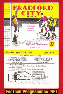Bradford City v Carlisle United 1962