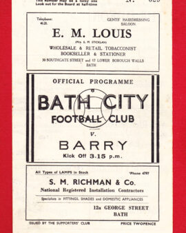 Bath City v Barry Town 1946