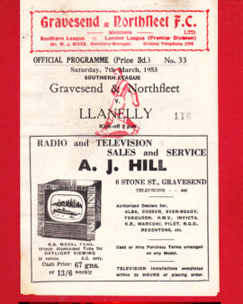 Gravesend Northfleet v Llanelly 1953 – To Clear