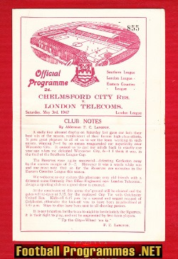 Chelmsford City v London Telecoms 1947 – Reserves Game