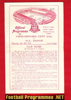 Chelmsford City v Royal Navy Depot 1947 – Reserves Game