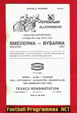 Sweden Speedway Allsvenskan Smederna – Bysarna 1973