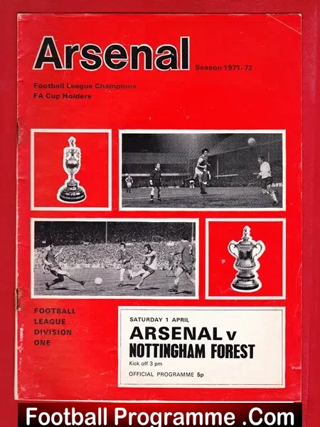 Arsenal v Nottingham Forest 1972
