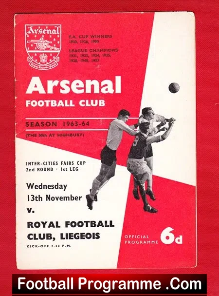 Arsenal v Royal Liegeois 1963 – Fairs Cup