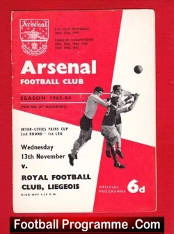 Arsenal v Royal Liegeois 1963 – Fairs Cup