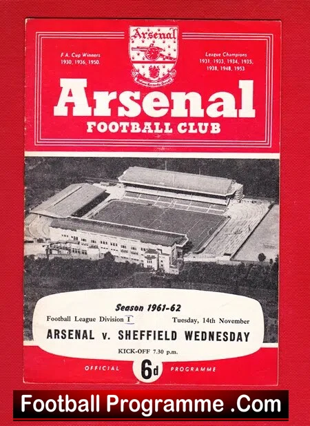 Arsenal v Sheffield Wednesday 1961