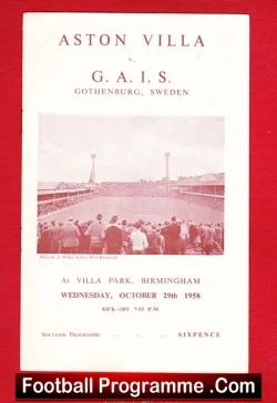 Aston Villa v GAIS 1958 – Sweden