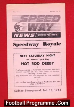 Australia Speedway Royale Programme 1965