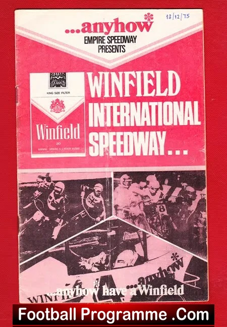 Australia Winfield Speedway Programme 1975