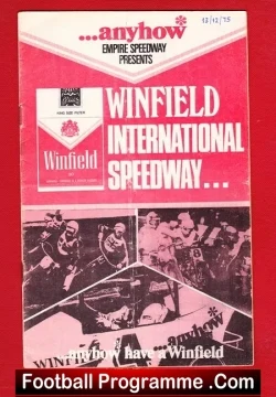 Australia Winfield Speedway Programme 1975