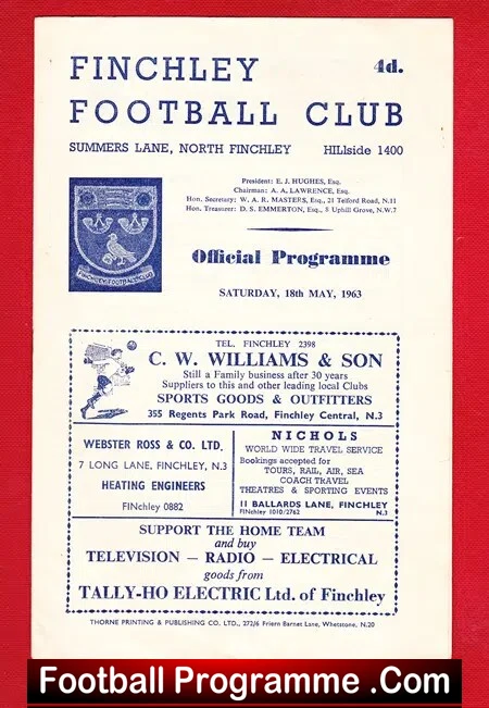 Barnet v Enfield 1963 – London Senior Cup Semi Final