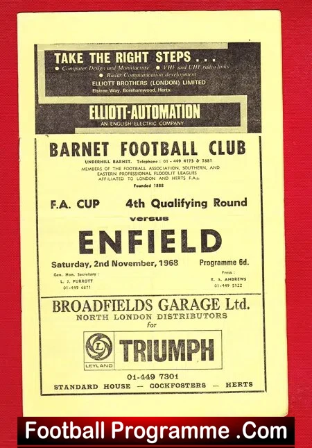 Barnet v Enfield 1968