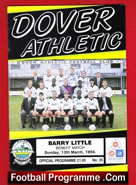 Barry Little Testimonial Benefit Match Dover Athletic 94 Signed