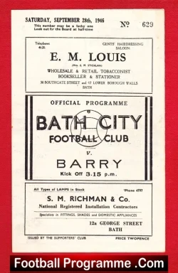 Bath City v Barry Town 1946