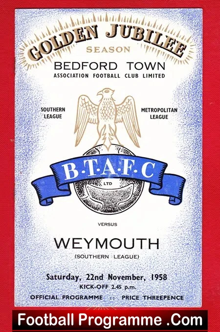 Bedford Town v Weymouth 1958 – Southern League