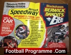 Berwick Bandits Speedway large Glossy Poster 1980s