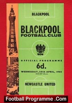 Blackpool v Newcastle United 1966 - football programme