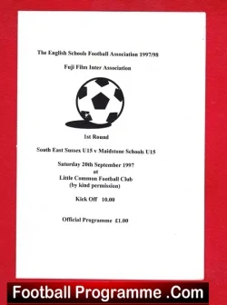 Bognor Community College v Durrington High School 1991 - Sussex - football programme