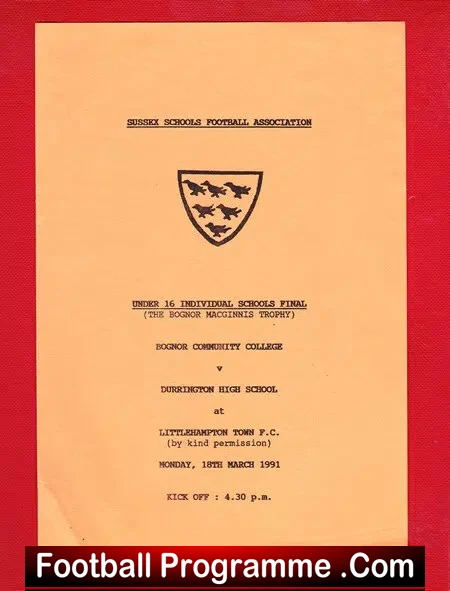 Bognor Community College v Durrington High School 1991 – Sussex