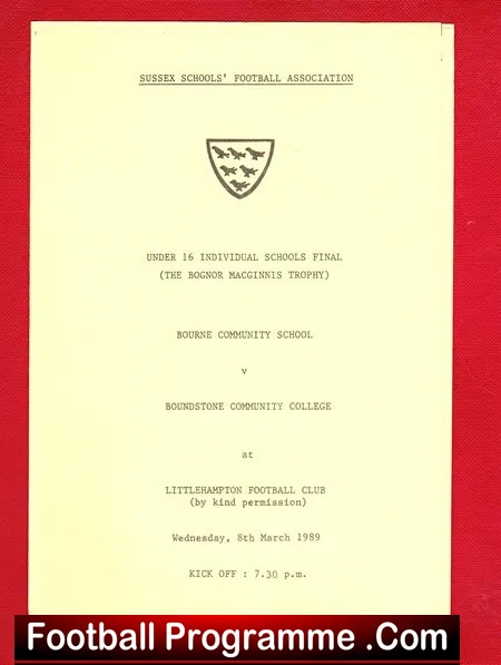 Bourne Community School v Boundstone College 1989 – Sussex