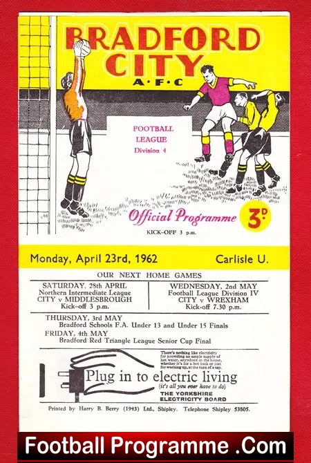Bradford City v Carlisle United 1962