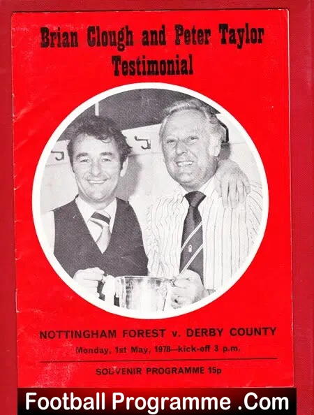 Brian Clough Taylor Testimonial Benefit Match Forest 1978 Signed