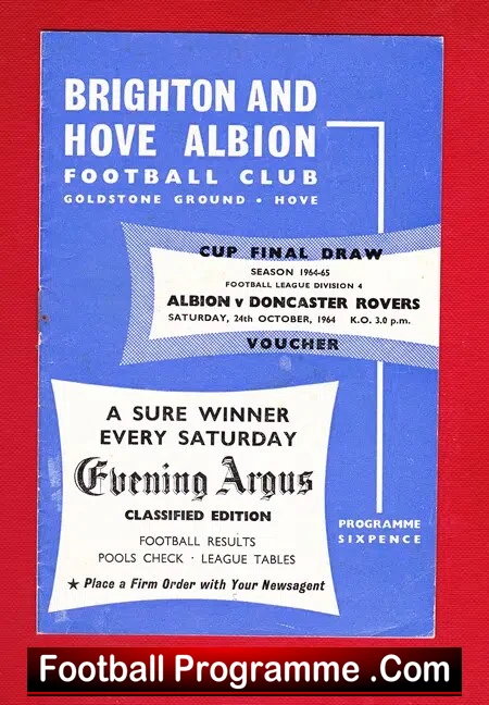 Brighton Hove Albion v Doncaster Rovers 1964