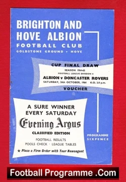 Brighton Hove Albion v Doncaster Rovers 1964
