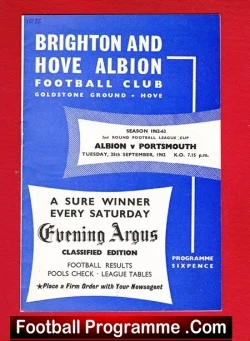 Brighton Hove Albion v Portsmouth 1962