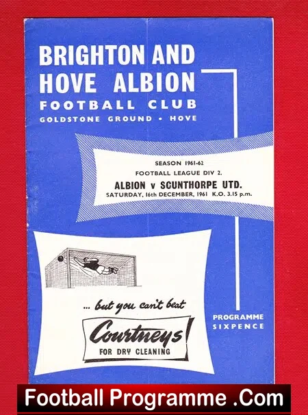 Brighton Hove Albion v Scunthorpe United 1961